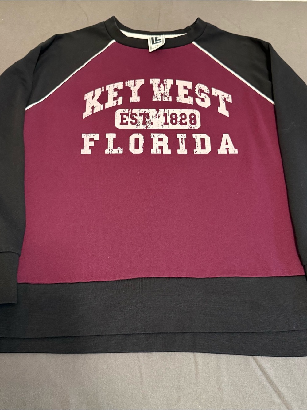 Key West Florida Maroon & Black Pullover Crewneck Sweatshirt